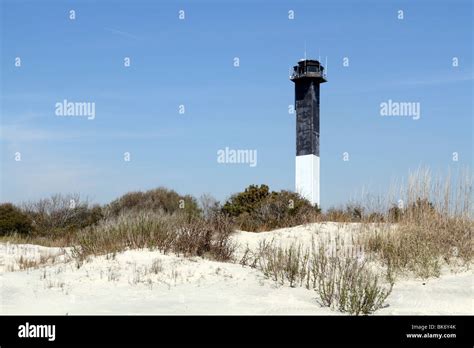 Sullivan's Island Lighthouse, Sullivan's Island, SC, USA. The lighthouse sits on an island just ...