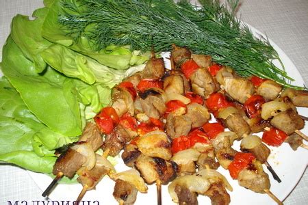 Куриный шашлычок с овощами в духовке – рецепт с фото