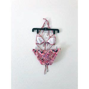 Asos Swim Asos Kaleidoscope Floral Lattice Cut Out Triangle Bikini Set Us Poshmark