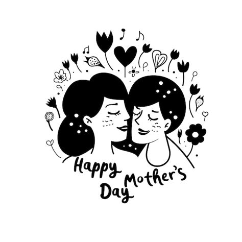 Premium Vector Happy Mothers Day Card Vector Illustration