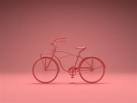 Pink Bike On A Uniform Background Stock Illustration Illustration Of