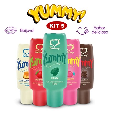KIT 5 Gel Comestivel Sexo Oral YUMMY Lubrificante Intimo SEX SHOP Shopee Brasil