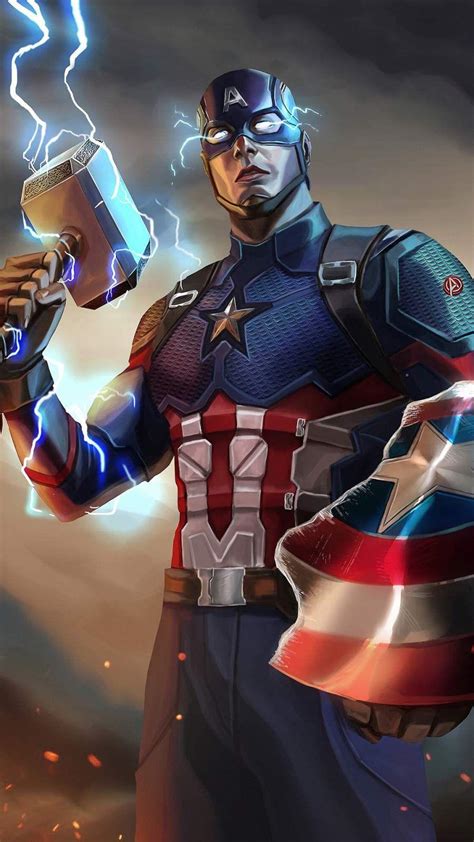 Captain America With Mjolnir Wallpapers Top Free Captain America With Mjolnir Backgrounds