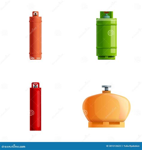 Set Of Different Liquefied Carbon Dioxide Industrial Gas Containers