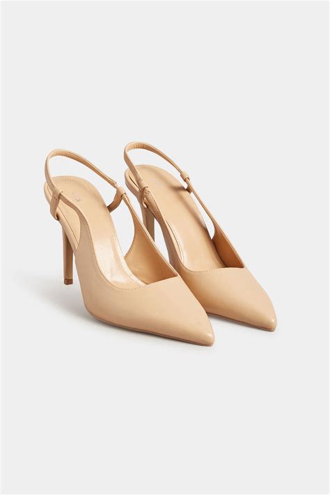 Lts Nude Sling Back Heel Court Shoes In Standard D Fit Long Tall Sally