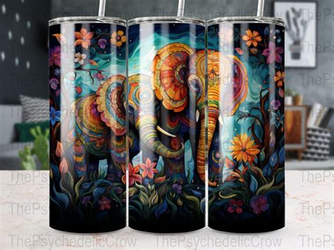 Boho Elephants Sublimation Tumbler Wrap 20oz Straight Skinny Etsy