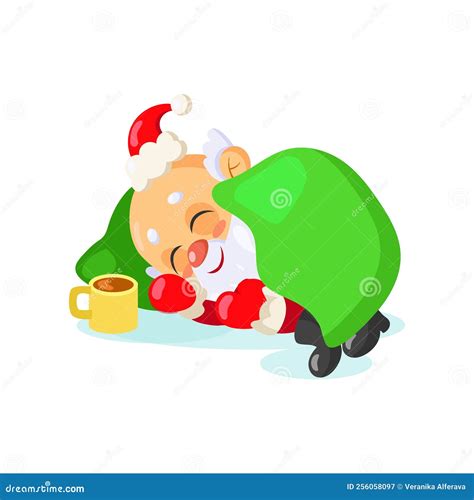 Santa Sleeping In A Chair Royalty Free Cartoon