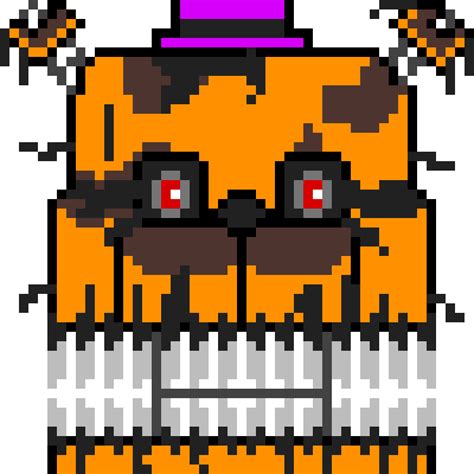 Nightmare Fredbear Pixel Art Rfivenightsatfreddys
