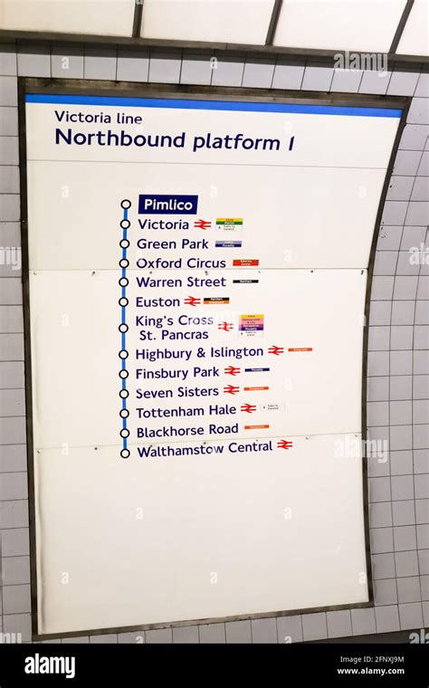 Station Sign Of The London Underground Tube In A Close Up View Stock