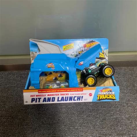 Hot Wheels Monster Truck Pit Launch Playsets With A Monster Truck