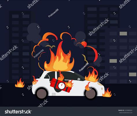 Terrorist Car Bomb Blast City Block Stock Vector (Royalty Free ...