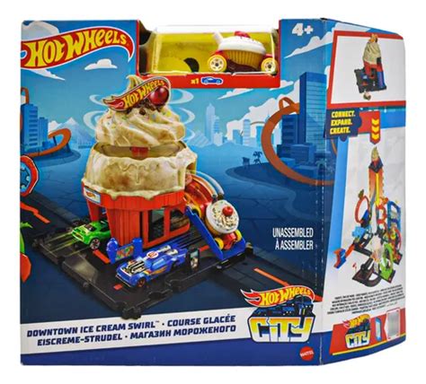 Hot Wheels Pista Downtown Ice Cream Swirl Mattel Da Envío gratis