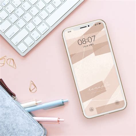ベージュの待ち受け ｜ 【公式】待ち受け運気効果ハナプラ｜おしゃれ・シンプル・かわいい・iphone・高画質・スマホ壁紙