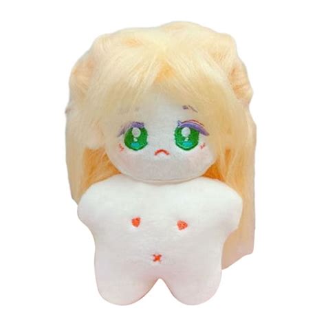 WETS 10CM Naked Cotton Doll Colorful Hair DIY Hairstyles Cute Big Eyes Anime Girl Doll