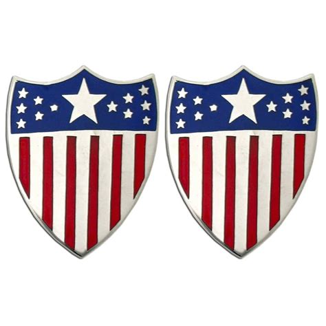 army adjutant general officer branch insignia collar devices set