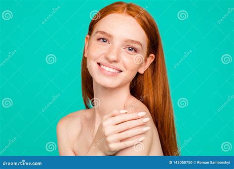 Rejuvenation Concept Close Up Portrait Of Nude Natural Red Hair Stock Photo Image Of Female