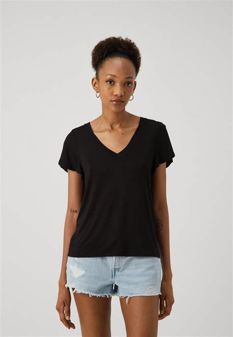 Gap Luxe Flutter T Shirt Basic True Black Schwarz Zalando Ch