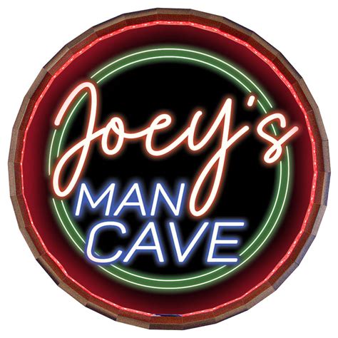 Custom Led Wood Barrel Top Sign Man Cave — Bar Products