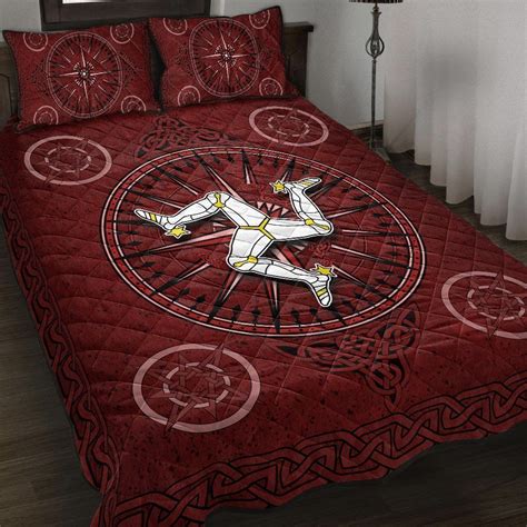 AIO Pride Isle Of Man Celtic Quilt Bed Set - Celtic Compass With Manx Triskelion - AIO Pride ...