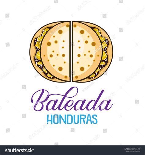 Baleada Logo Traditional Honduran Dish 스톡 벡터(로열티 프리) 1287880450