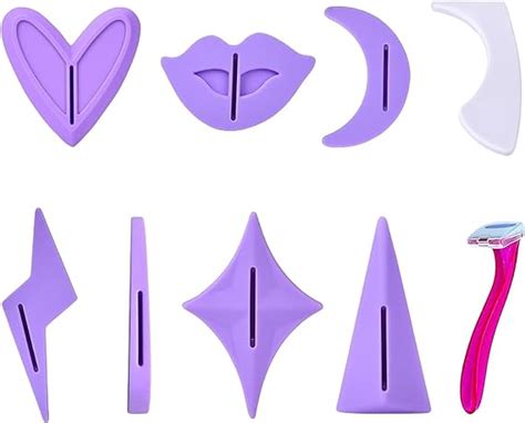Wusteg 9Pcs Pubic Hair Shaving Stencil With Bikini Trimmer Shaver Hair Remover Grooming Kit 7