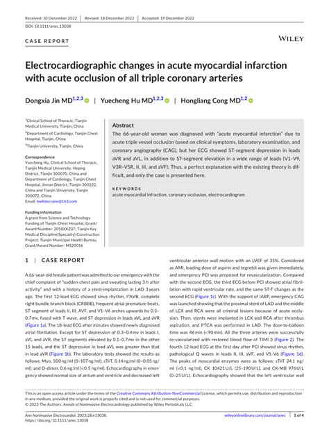 Pdf Electrocardiographic Changes In Acute Myocardial Infarction With