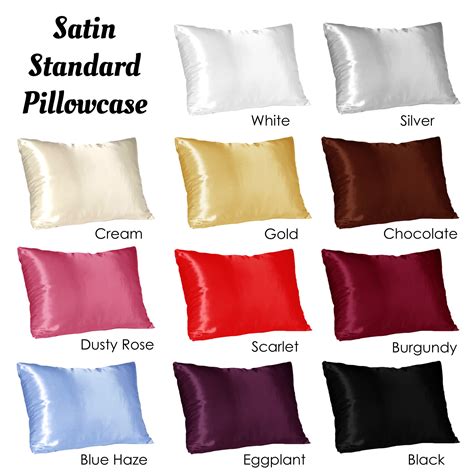 11 Colors - *~ SATIN ~* Standard Pillowcase 48 x 73cm NEW | eBay