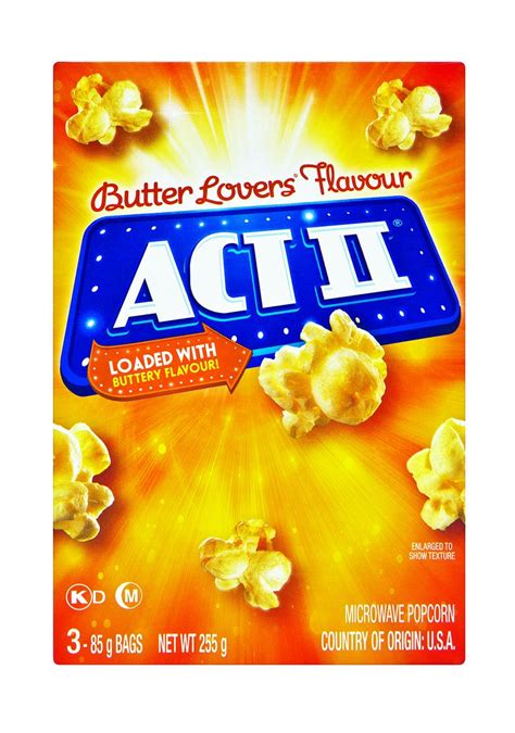 Act Ii Butter Lovers Flavoured Microwave Popcorn 255g Shop Today Get