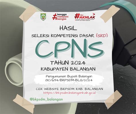 PENGUMUMAN HASIL SELEKSI KOMPETENSI DASAR SKD CPNS TAHUN 2024