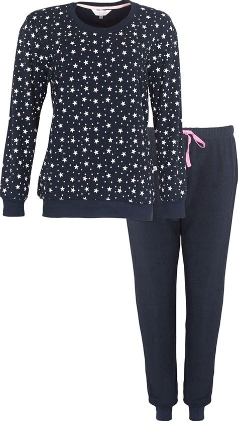 Tenderness Dames Pyjama Badstof Blauw Maat Xl Bol