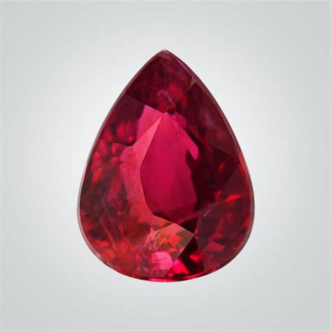 lab created dark ruby  pear cubic zirconia cz natural
