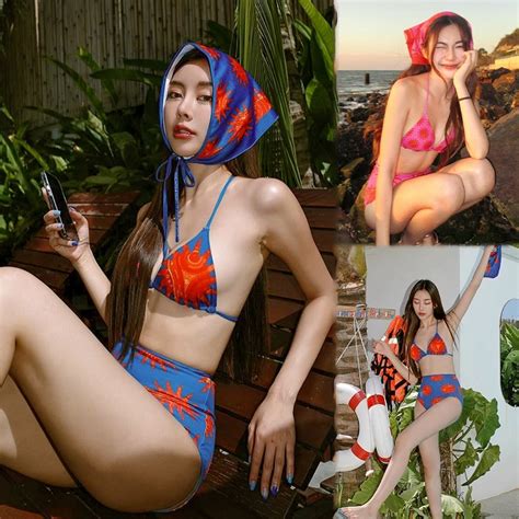 ชดวายนำผหญง ชดบกน เอวสง bikini set โชวหลง รนใหม ชน สไตลเซกซ