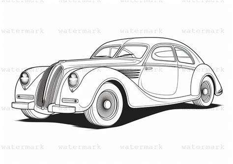 60 Classic Car Coloring Pages Collection - Etsy