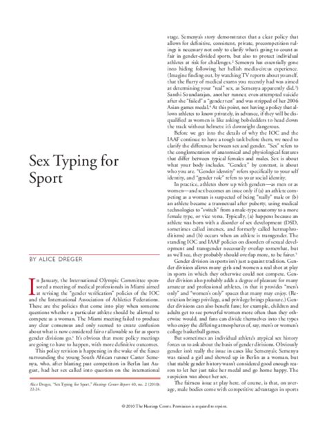 Pdf Sex Typing For Sport