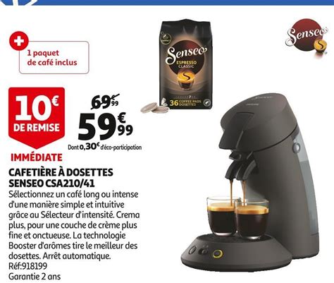 Promo Senseo cafetière à dosettes csa210 41 chez Auchan