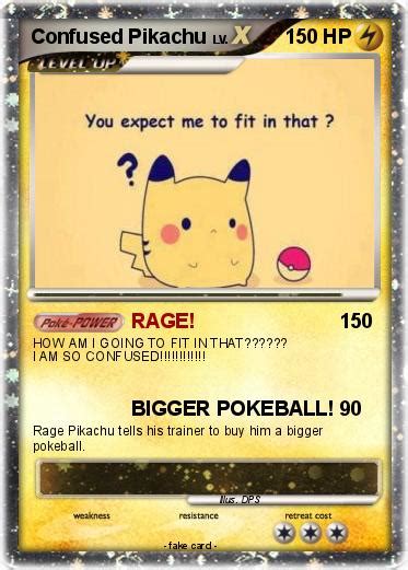 Pokémon Confused Pikachu 7 7 Rage My Pokemon Card