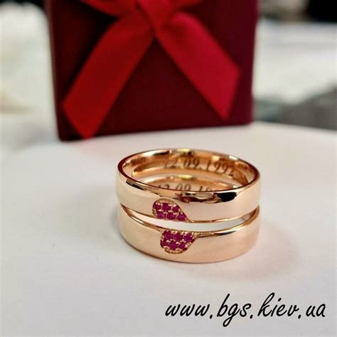 Парные обручальные кольца из розового золота | Парные обручальные ...
