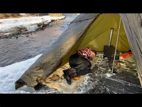 Solo Winter Camping In Degrees With Wood Stove Tent Heavy