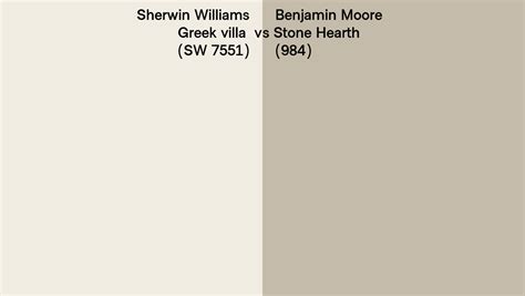 Sherwin Williams Greek Villa Sw 7551 Vs Benjamin Moore Stone Hearth