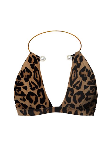 Top Choker Bikini Leopard Print Buy At Price In The Online Store Flirt And Tan