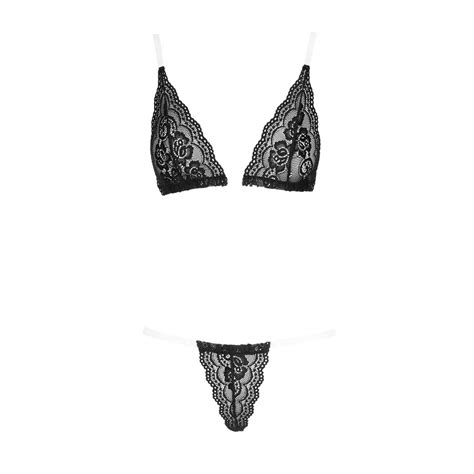Completo Intimo Sexy Donna Con Cpalline Trasparenti Lingerie Cottelli