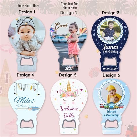 Customisable Hot Air Balloon Magnet Favor Gift For Your Baby Etsy