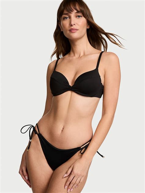 Buy Essential Side Tie Bikini Bottom Pure Black Order Bikini Bottom