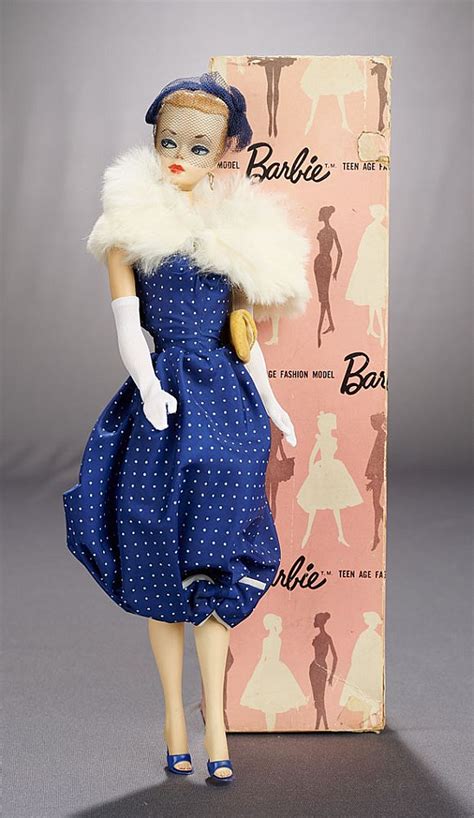 Blonde Ponytail Barbie Doll In Gay Parisienne Dressed Silhouette Box