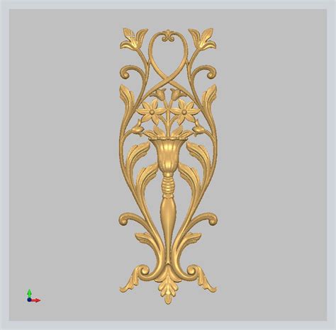 Элемент декора "Ваза с цветами" (Модель 1155) STL для фрезерных и ...