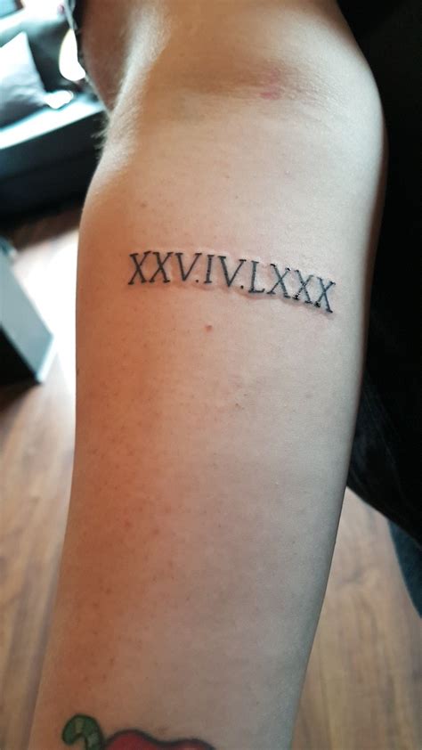 Tattoo 16 Roman Numerals On My Right Inner Arm My Sister S D O B 13 06 2018 Roman Tattoo