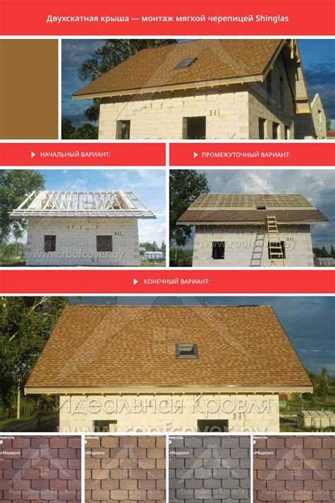 Монтаж двускатной крыши черепицей Shinglas | Черепица, Двускатная крыша ...