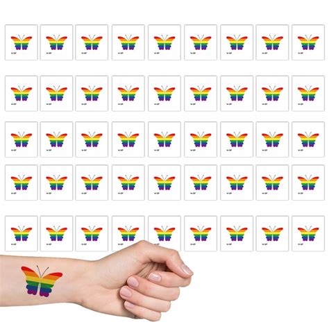 Pieces Gay Pride Rainbow Temporary Tattoos Rainbow Flag Stickers Removable Waterproof Body