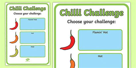 Editable Chilli Challenge Poster Teacher Made Twinkl