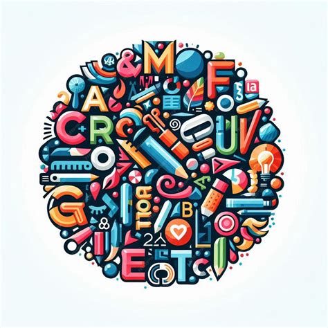 A circle with many letters that say quot crayola quot | Premium AI